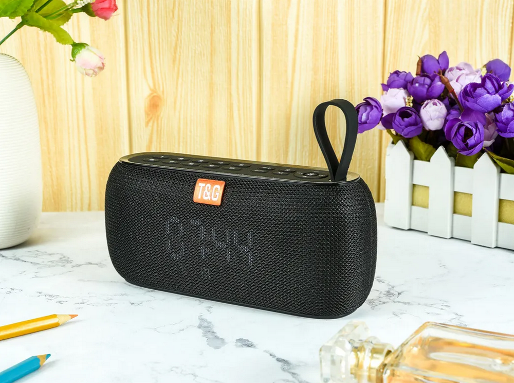 Беспроводная колонка TG-177 (5W/TF/USB/FM) ЧАСЫ