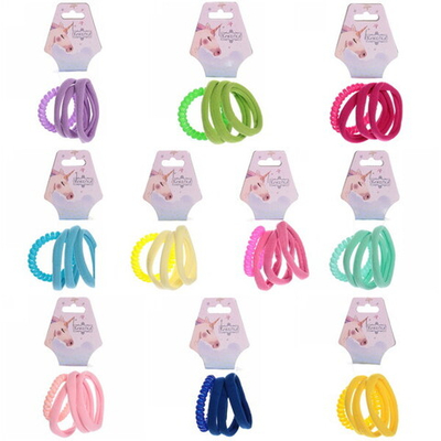 Резинки для волос 4шт «Your Paradise», яркий цвет, микс 6 цветов, d-6.5см (подвес Единорожек)