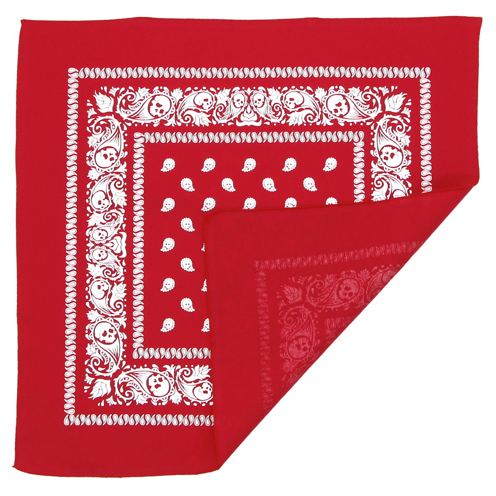 Бандана Красная с черепами в огурцах