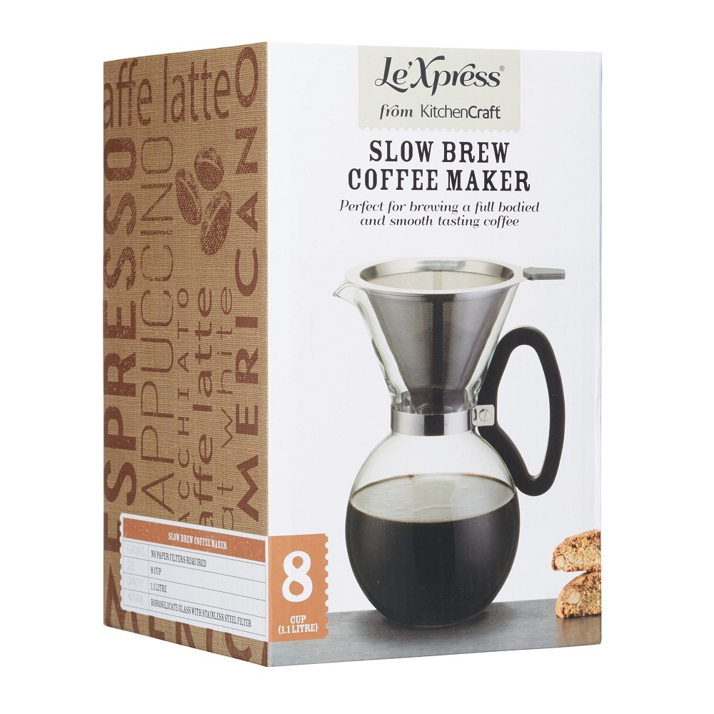 Kitchen Craft Стеклянный заварник Slow Brew 1,1 л
