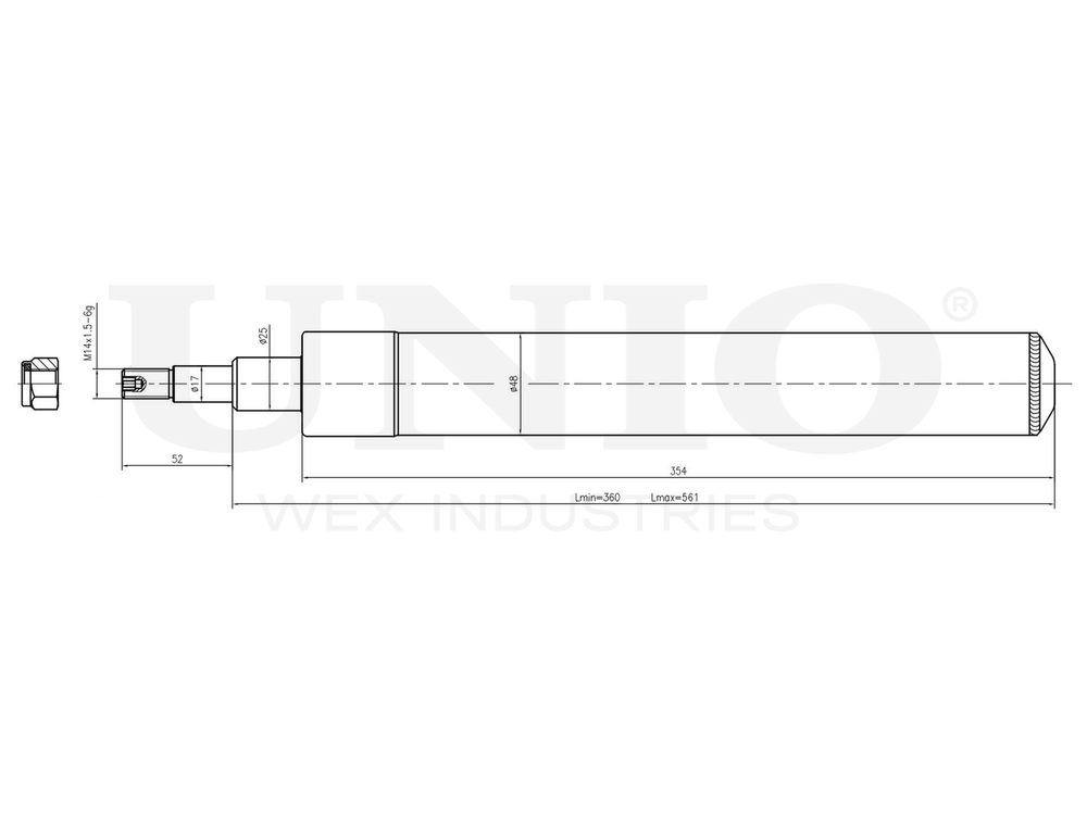 Амортизатор масляный передней подвески UNIO SAB-20042