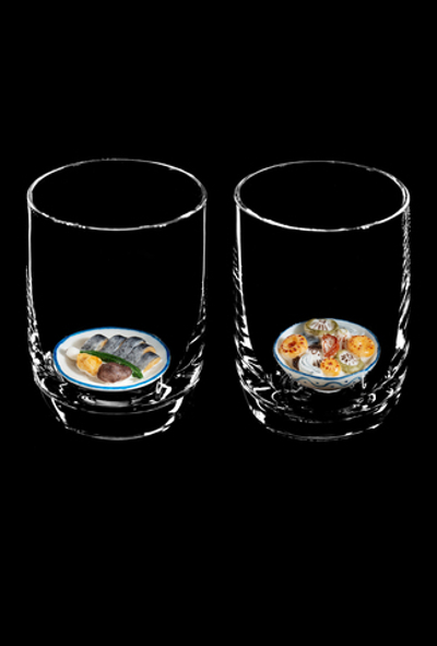 Подарочный набор из двух стопок под водку "Русская закуска".