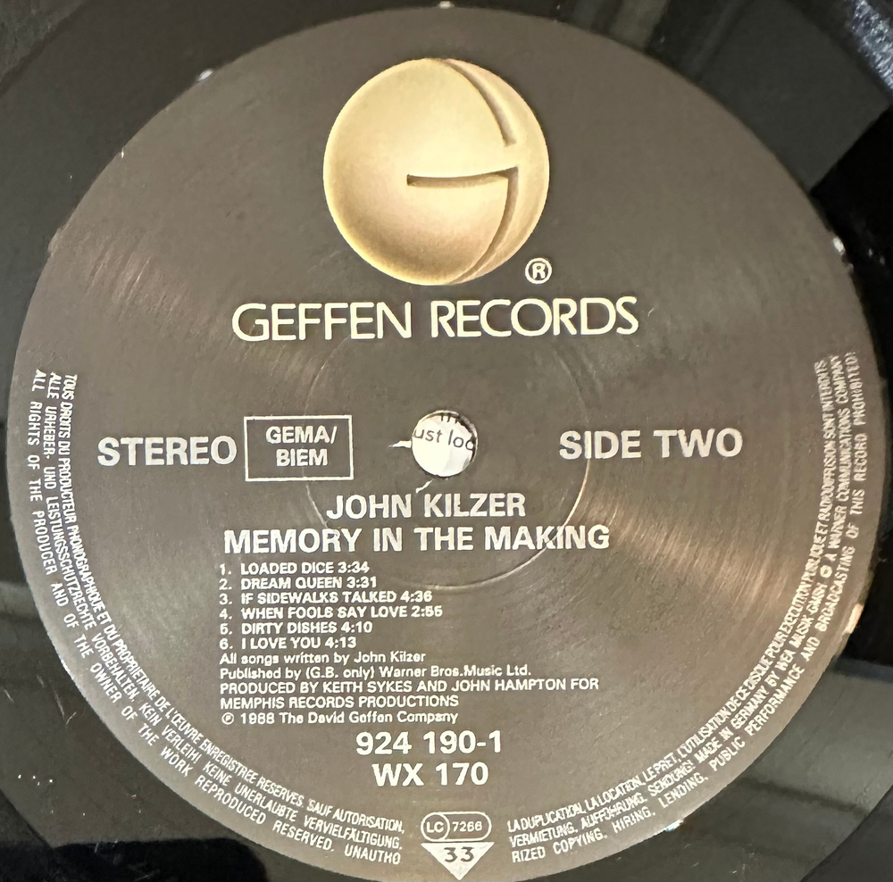 John Kilzer- Memory In The Making (Германия 1988г.)