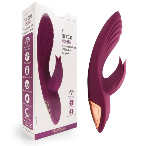 Вибратор-кролик Erokay Silicone Kissing 20,2 см, G и клитор