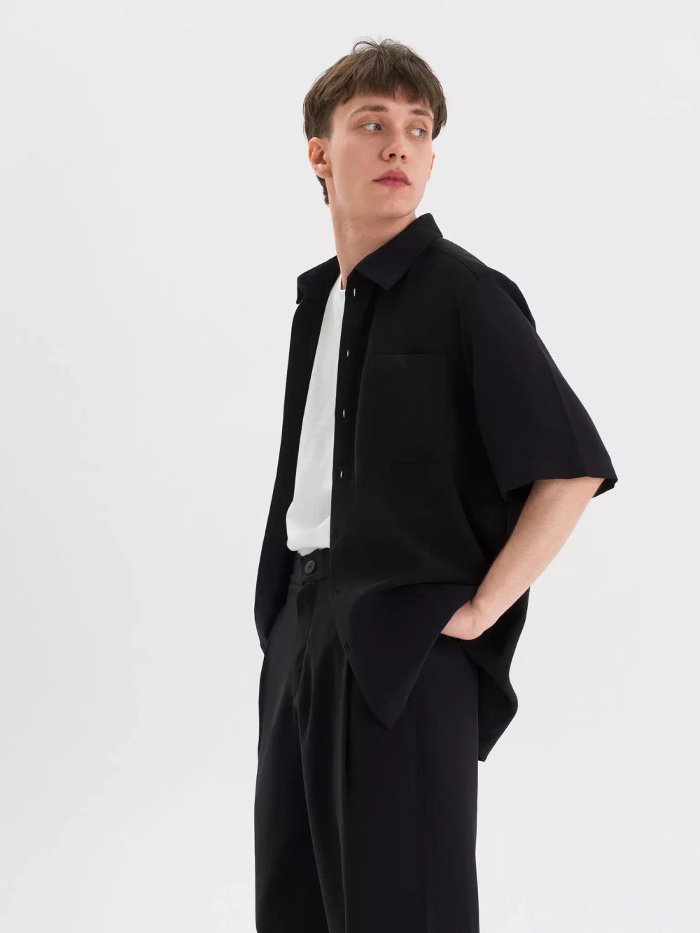 Брюки FOS Широкие из вискозы Черные