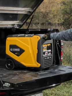 Генератор инверторный DENZEL GS-5500iSE, 5.5 кВт и 230 В, электростартер, 2 розетки и выход USB 5В, клеммы постоянного тока 12В и силовые клеммы, 94712
