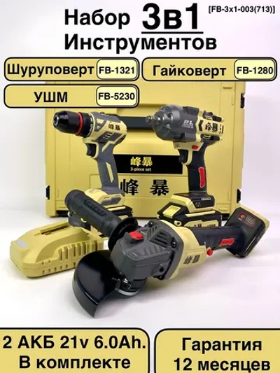 FengBao, Набор аккумуляторного электроинструмента 3в1, FB-3x1-003(713)