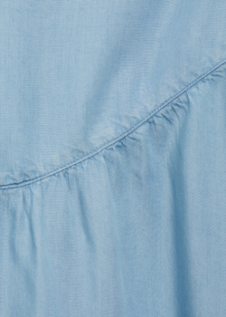 Миди-юбка из мягкого денима со сборкой