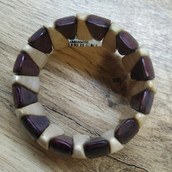 Браслет Заборчик, дерево, цвет светло-кор., вишневый, ширина 27 мм