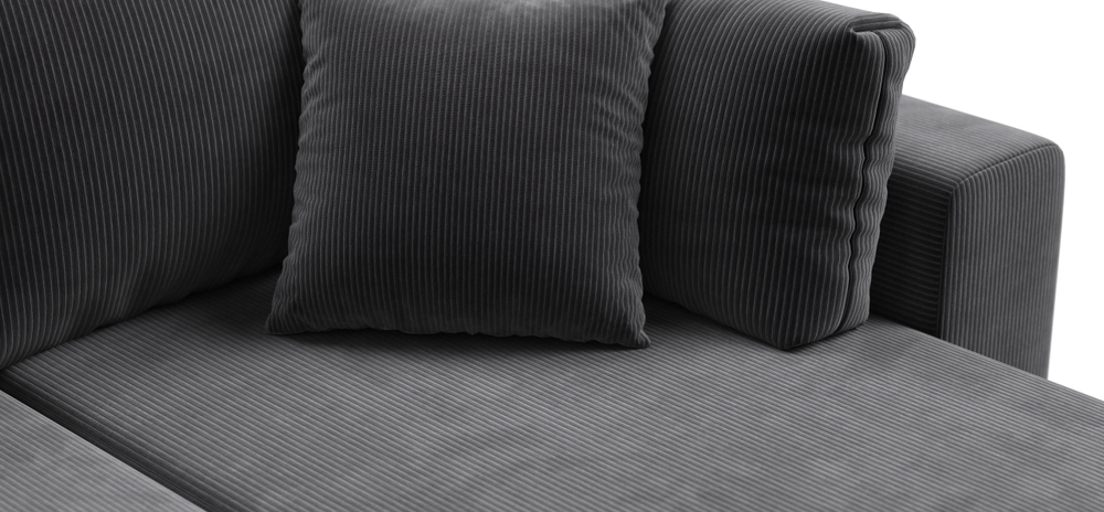 Угловой диван Босс Прайм Макс Вельвет Корд графит