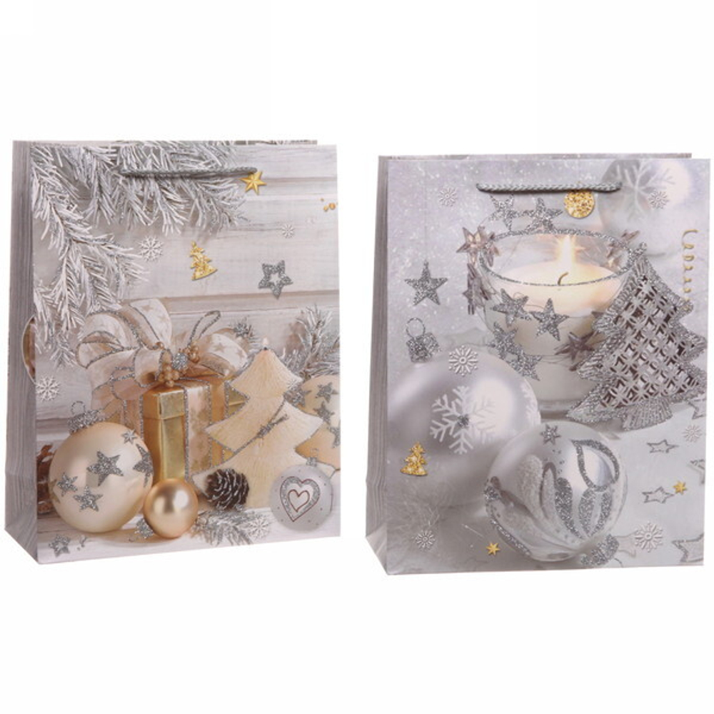 Пакет подарочный 25*32*10 см «Снежное сияние»,микс