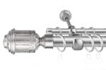Карниз кованый для штор Стаккини d25/16 мм двухрядный, цвет хром матовый