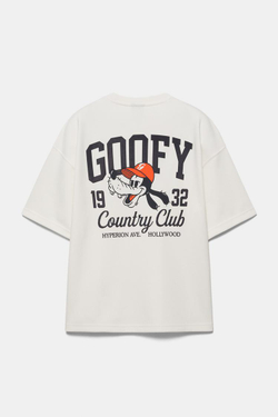 PULL&BEAR Футболка с принтом «Goofy», белый