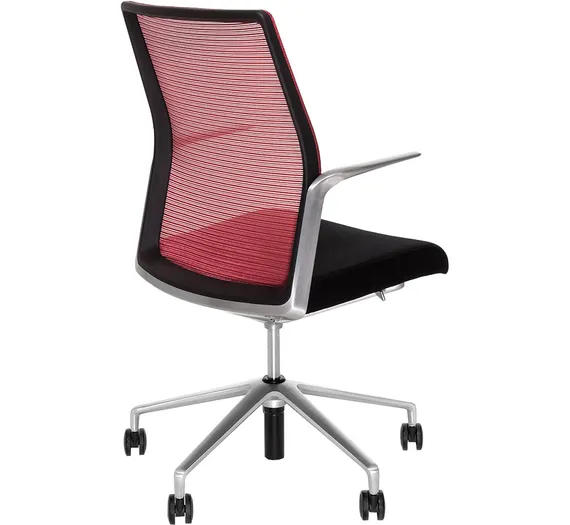 Кресло Hanson красная сетка, матовый алюминий