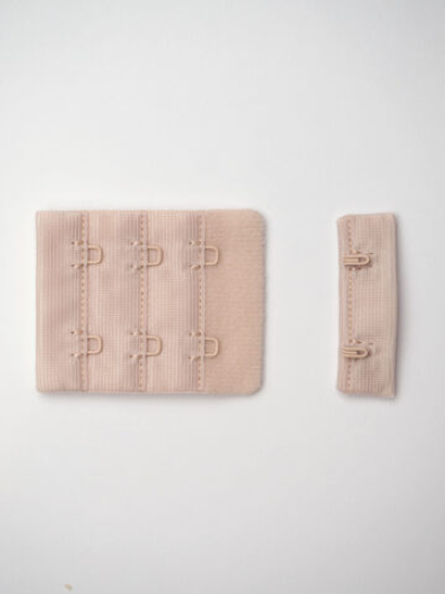 Застёжка для бюстгальтера серебристый пион широкая с крючками 2х3 Lauma (Латвия)