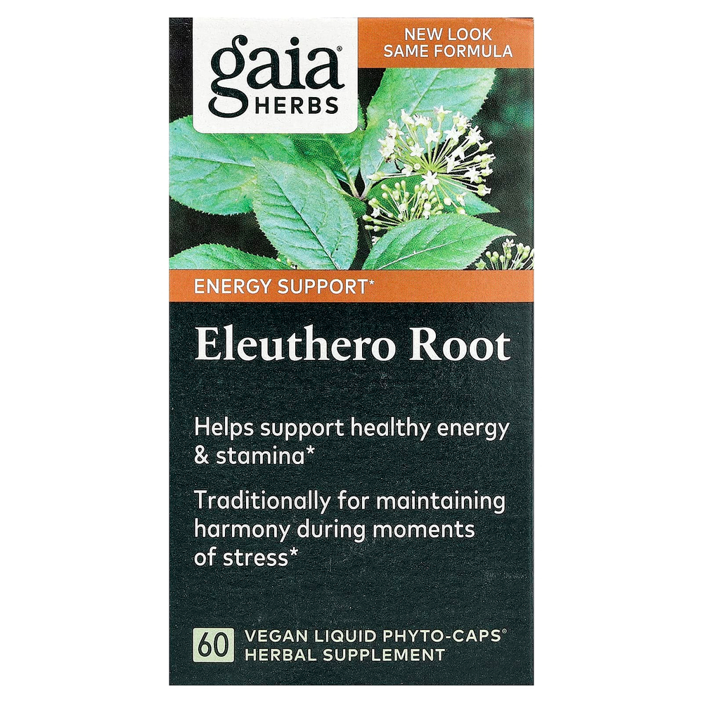 Gaia Herbs, корень элеутерококка, 60 веганских капсул Phyto-Caps® (277 мг в 1 капсуле)