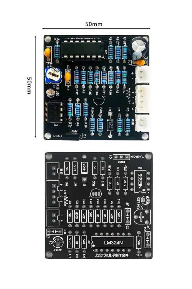Набор для сборки и пайки (конструктор) "Магнитный левитатор / левитрон / левитация" с корпусом