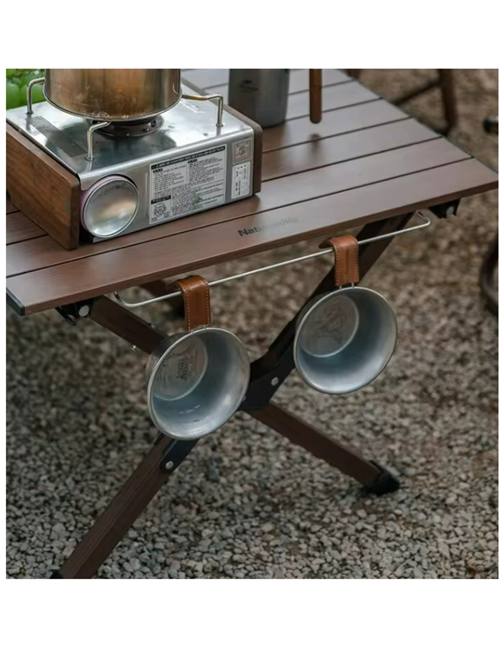 Стол туристический Naturehike складной, 106х64х44 см, с Х-образными ножками, коричневый