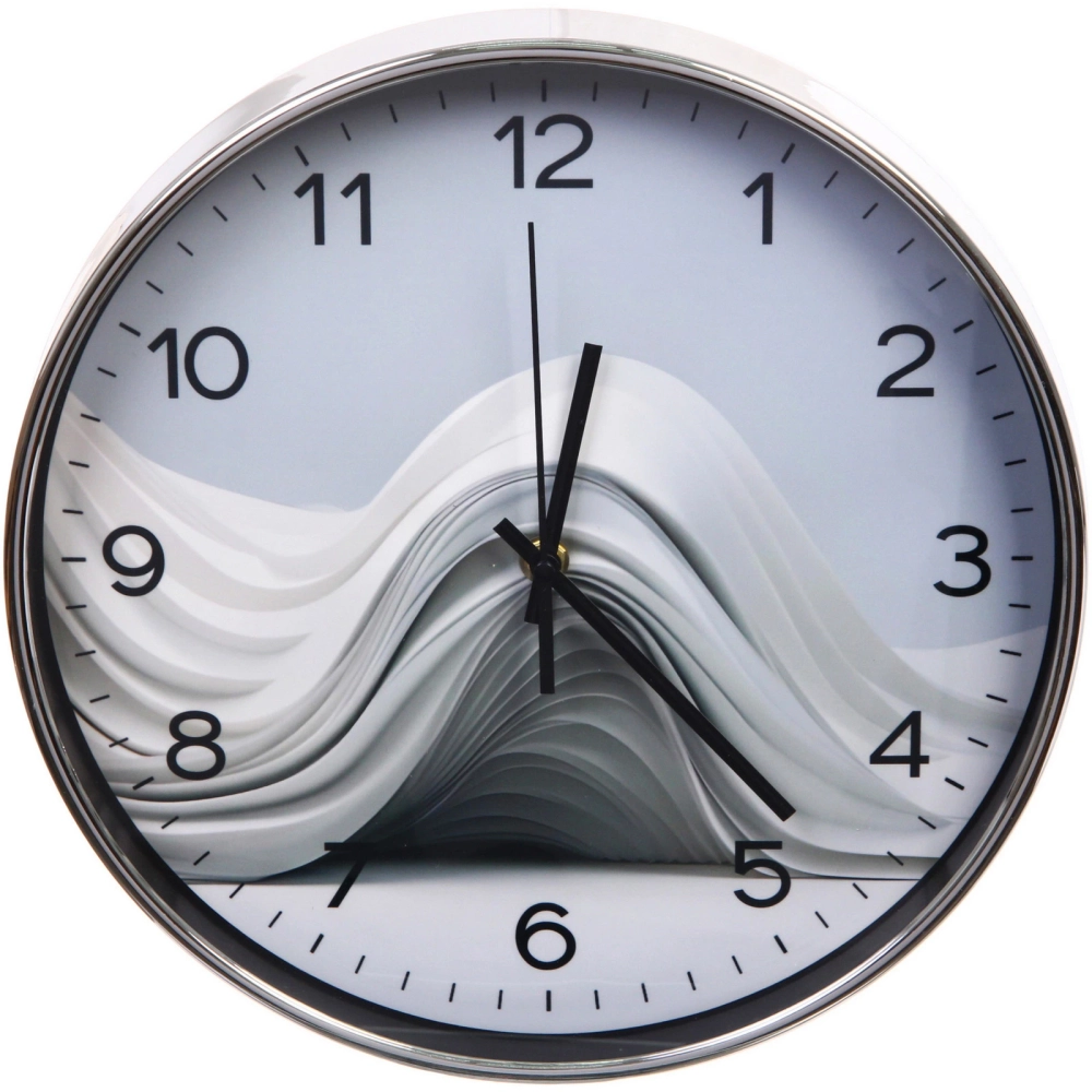 Часы настенные «HOME STYLE» 30см Абстракция, серебристый корпус