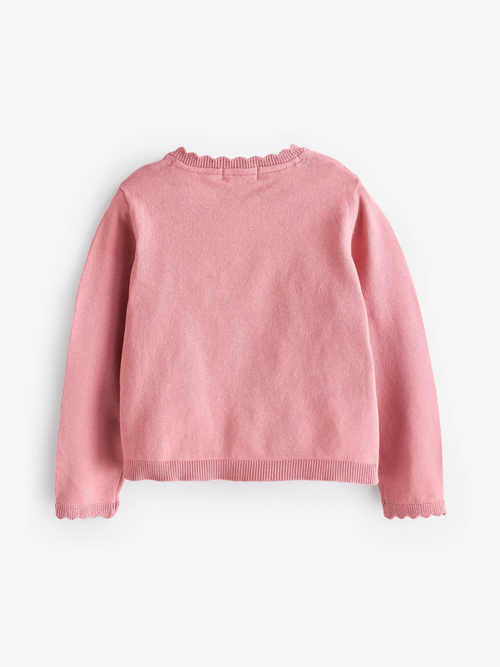 Кардиган с вышивкой для девочки Next N96-307, Розовый