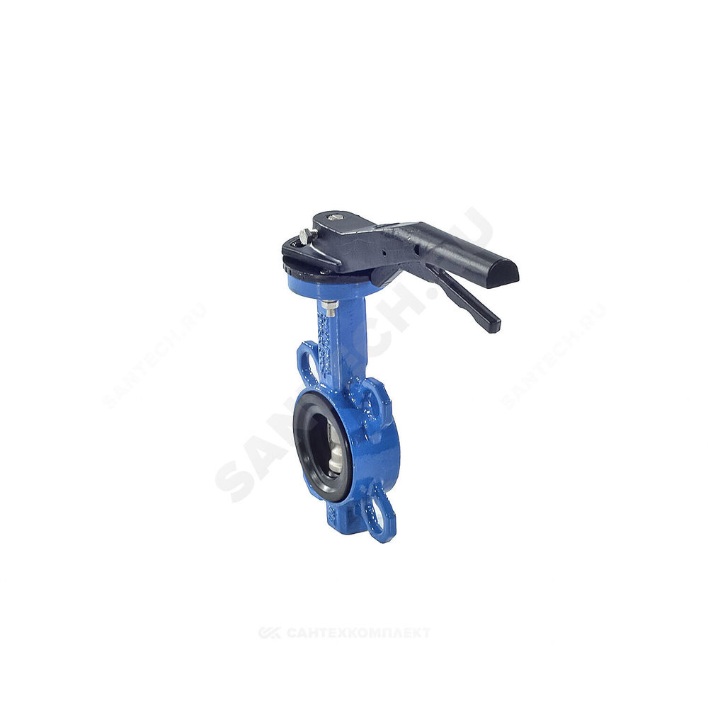 Затвор дисковый поворотный чугун VPI4449-02EP Ду 150 Ру16 межфл с рукояткой диск нерж манжета EPDM Tecofi VPI4449-02EP0150