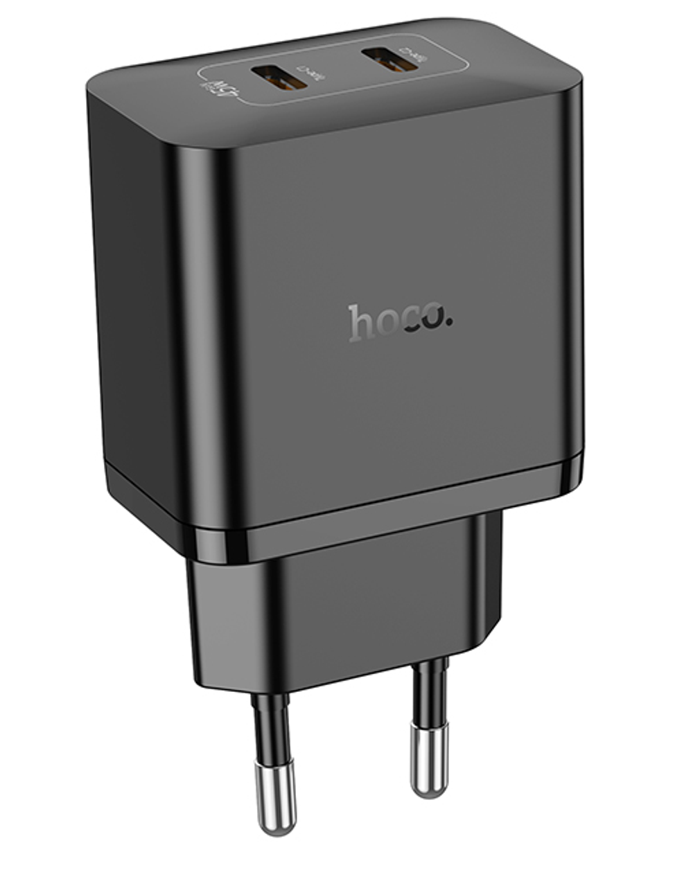 Блок питания (сетевой адаптер) HOCO N35 Streamer dual-port PD45W(2 Type-С), черный