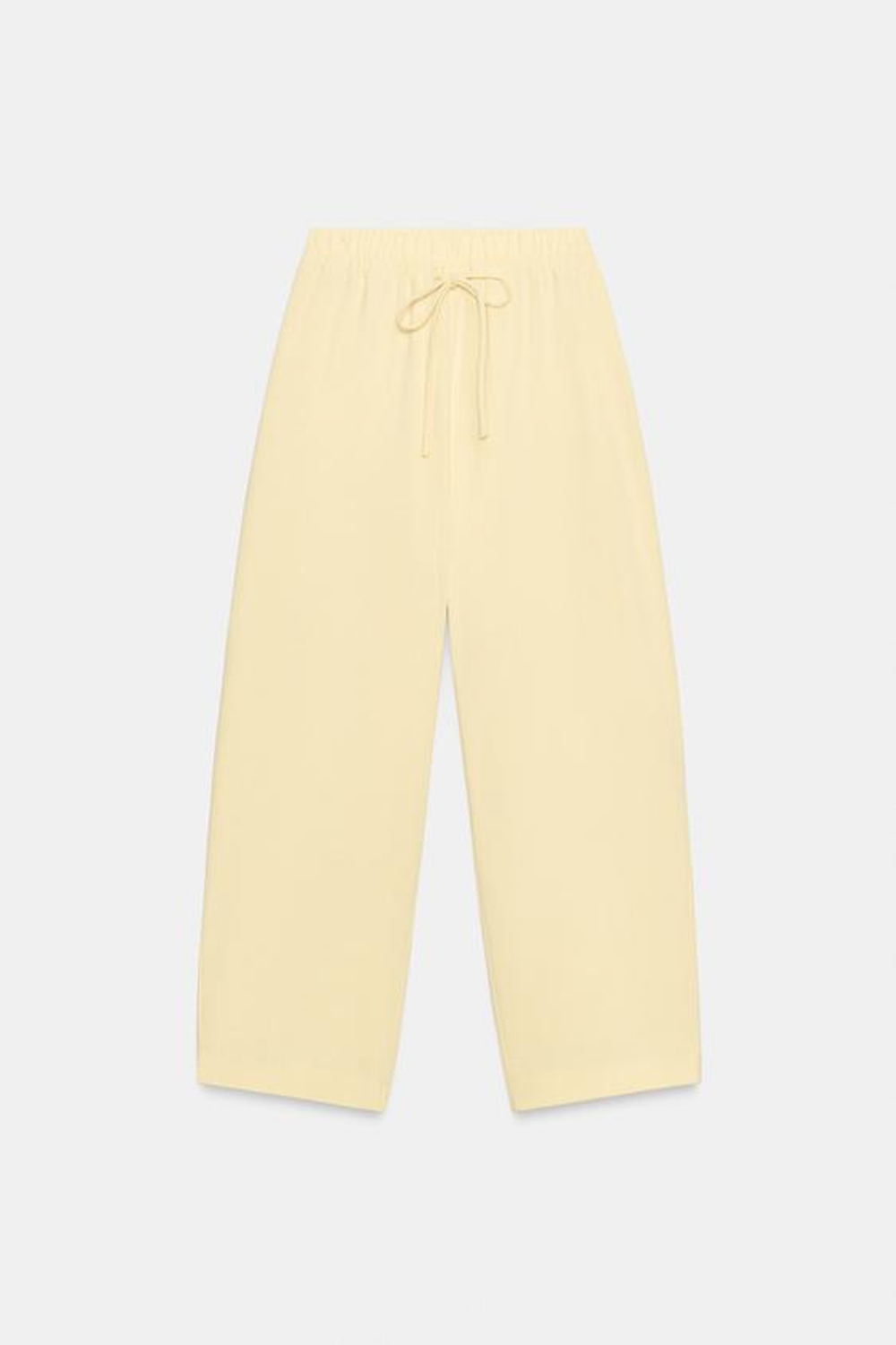 ZARA БРЮКИ В СТИЛЕ РУСТИК НА ШНУРКЕ, ЖЕЛТЫЙ