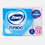 Туалетная бумага Zewa Плюс без аромата 2 слоя 12 рулонов в ассортименте