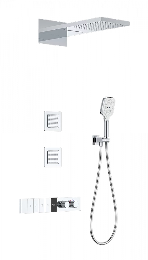 Душевая система с термостатом встраиваемая WONZON & WOGHAND WW-D4538-A-CR хром