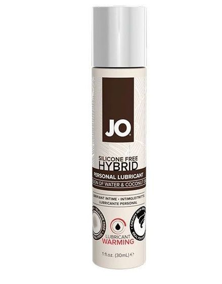 Водно-масляный лубрикант с разогревающим эффектом JO Silicone Free Hybrid Lubricant WARMING  - 30 мл.