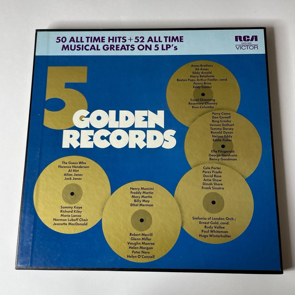 Винтажная виниловая пластинка LP Сборник 5 Golden Records (USA 1970) (Perry Como, Henry Mancini, Cole Porter) Золотые Хиты 20-60ых