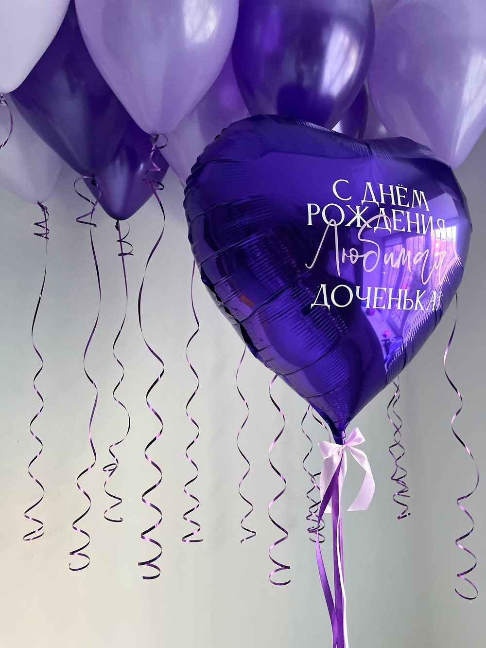 Воздушные шары под потолок россыпью сиреневый/фиолетовый №3803