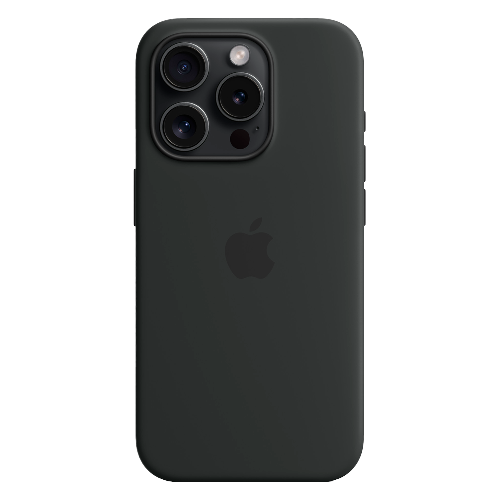 Силиконовый чехол с поддержкой MagSafe Apple Silicone Case для iPhone 15 Pro, Black (Черный)