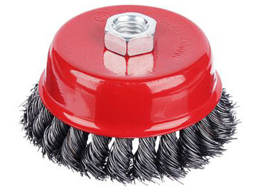 Щетка металл. ЕРМАК для УШМ 100мм/М14 крученая чашка (60шт/кор)