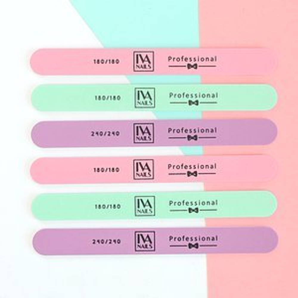 Пилка "Овал" Розовая 180/180, IVA NAILS