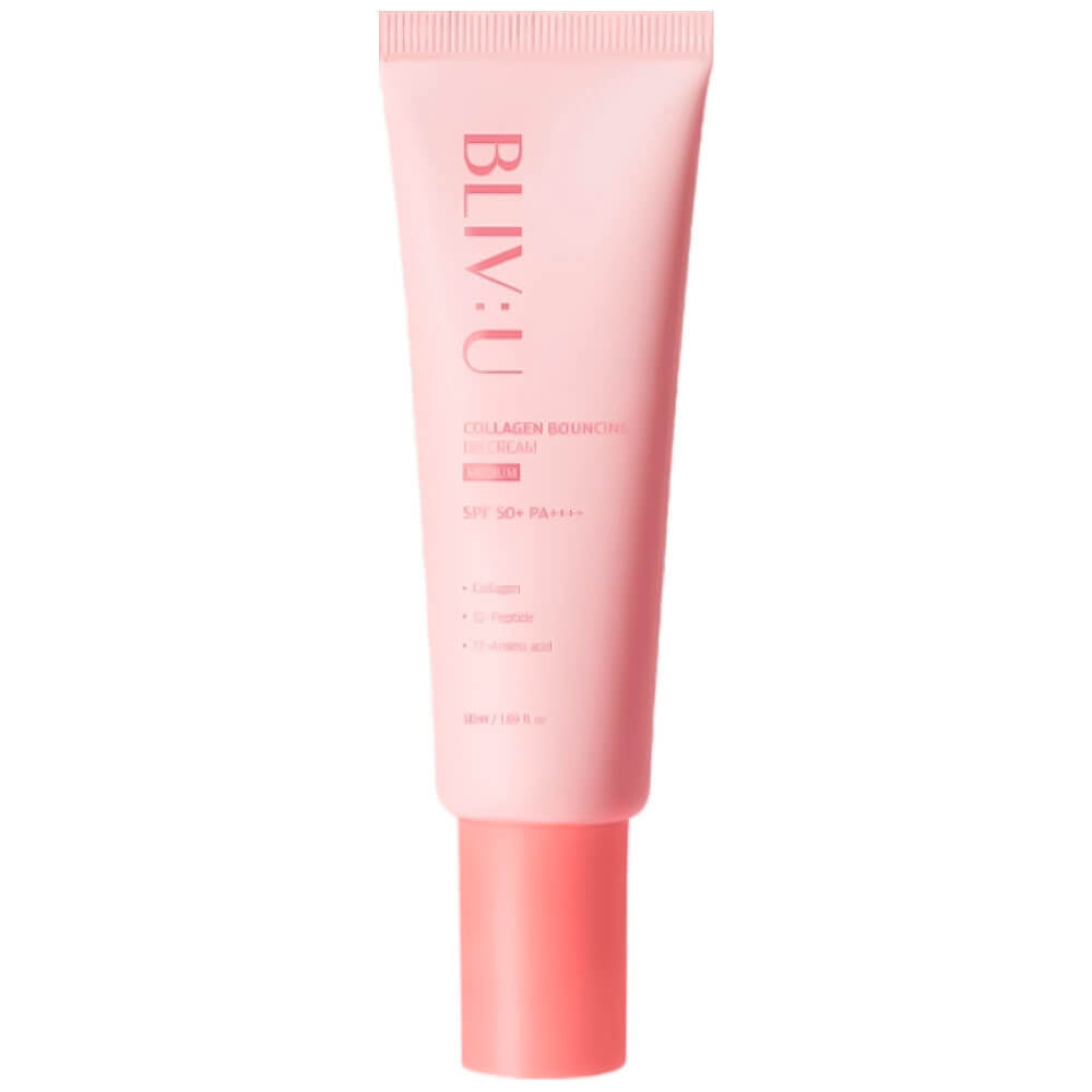BLIV:U Collagen Bouncing BB Cream SPF 50+ Коллагеновый BB-крем с пептидами
