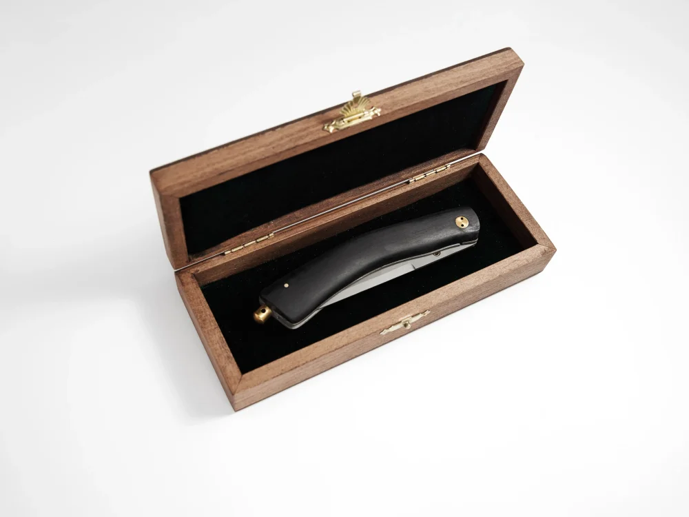 Складной нож "Гриф", сталь Х12МФ, рукоять черный мореный граб