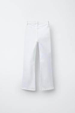 ZARA ДЖИНСЫ FLARE С ЗАКЛЕПКАМИ, БЕЛЫЙ