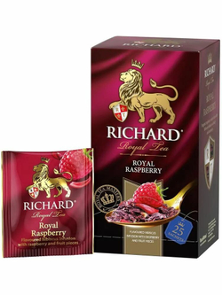 Чай в пакетиках фруктовый Richard Royal Raspberry с малиной и гибискусом 25 пакетиков