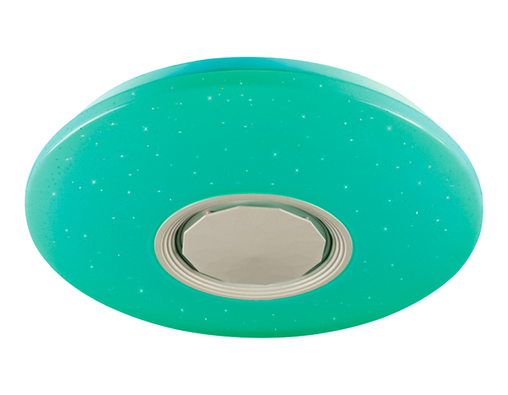 Музыкальный светодиодный светильник FF201 WH/CH белый 72W D495*85 (ПДУ ИК)