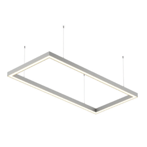 ULO-K12А 100W/4000K/P100-25 IP40 SILVER Светильник линейный светодиодный подвесной. Прямоугольник, 100х25см. Белый свет (4000К). 12000Лм. Алюминий. Цв