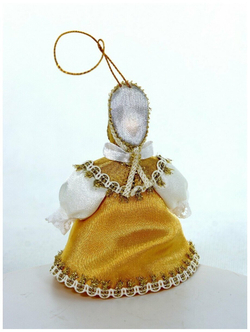 Кукла-подвеска Девушка в золотом сарафане