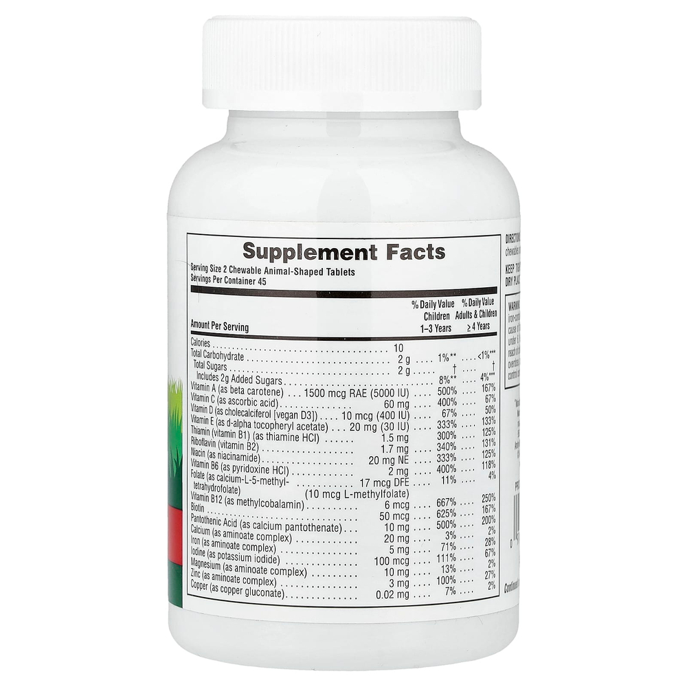 NaturesPlus, Animal Parade®, жевательные мультивитамины для детей, со вкусом вишни, 90 таблеток в форме животных