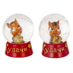 GAEM Фигурка декор в стекл шаре "Лошадка", L4,5 W4,5 H5,5 см, 2в.