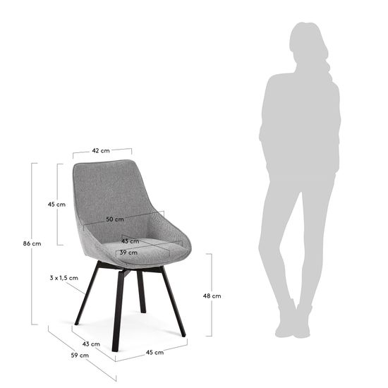 Стул Haston светло-серый La Forma Испания 