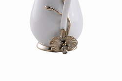 Сахарница и молочник на подносе "Орхидея" с ложкой