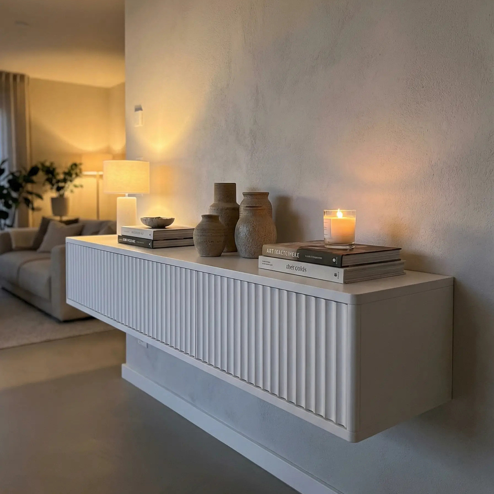 Подвесная тумба под телевизор ROYAL 5030 эко (Белый)