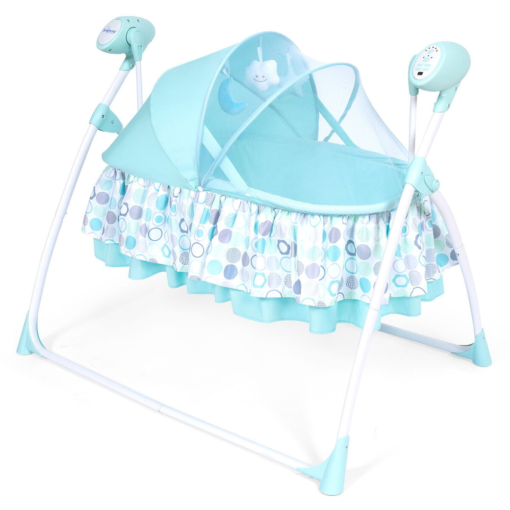 Колыбель Simplicity 3020 Auto с электронной системой укачивания Blue Circles