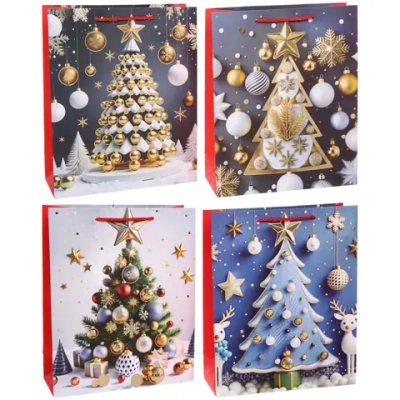 Пакет подарочный «Елочные игрушки» 32*26*10 см, микс