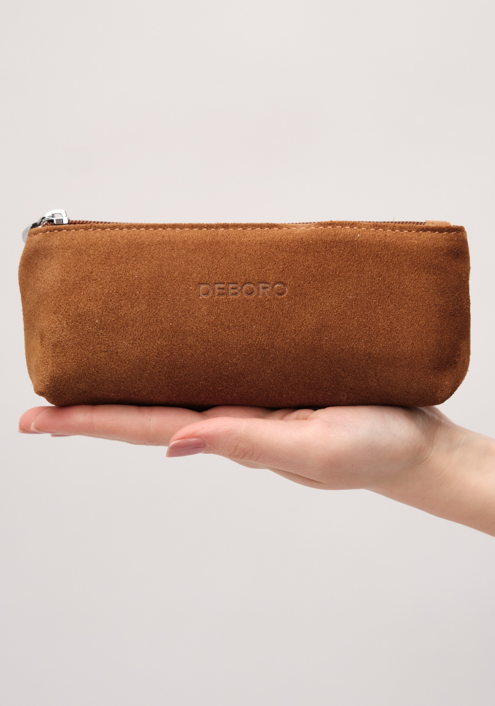 Замшевая косметичка Deboro 17-96 коричневый лист